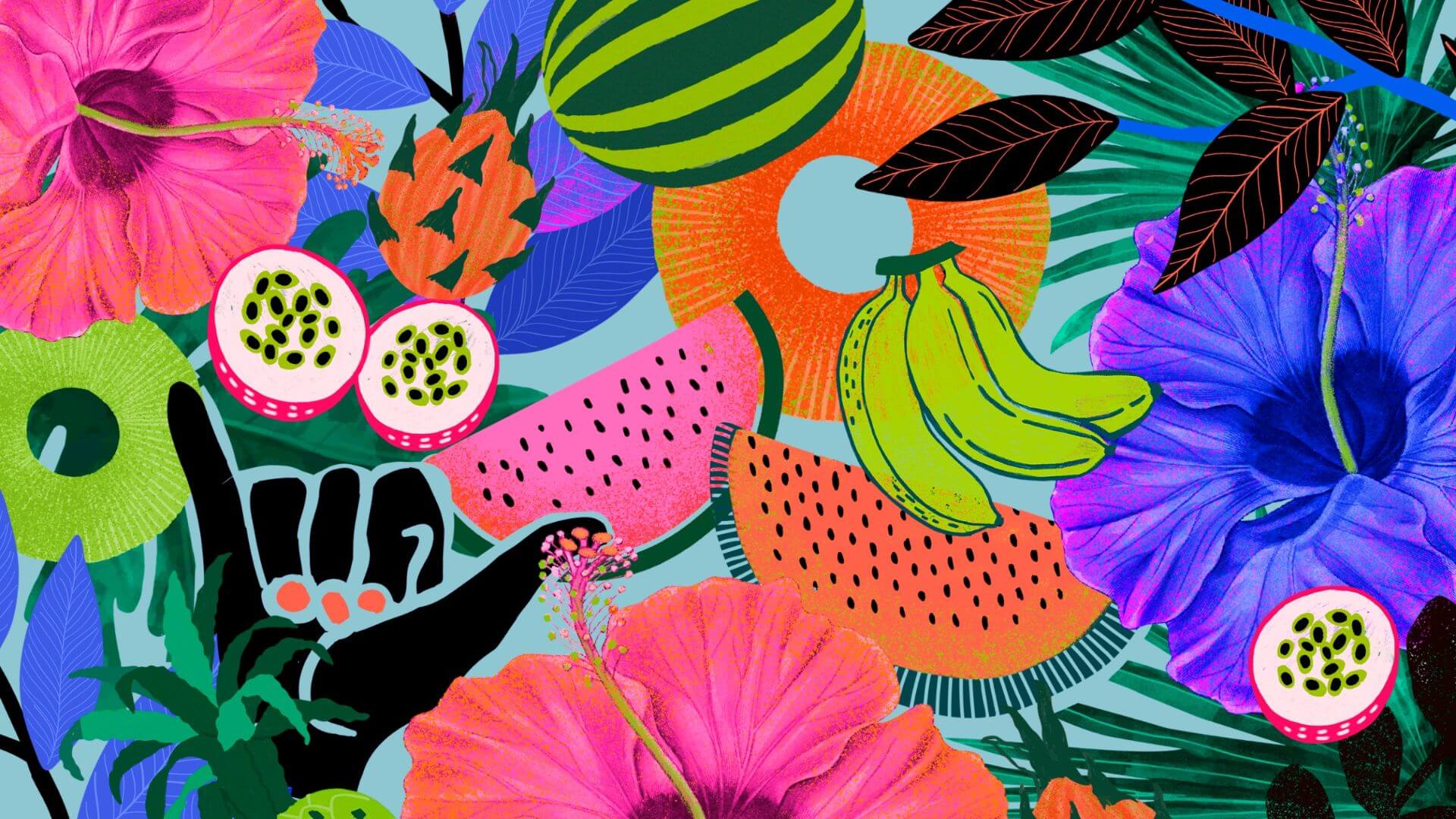 colorful-tropical-pattern-background-illustration